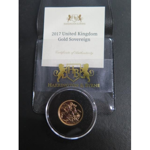 231 - A Harrington & Byrne Elizabeth ll 2017 gold full Sovereign