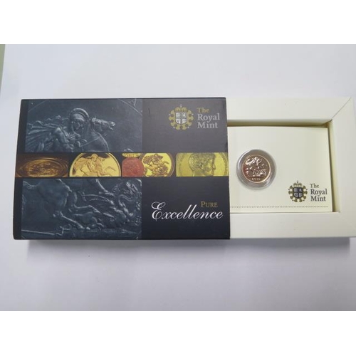 235 - A Royal Mint Pure Excellence Elizabeth ll 2010 gold half sovereign coin with original box