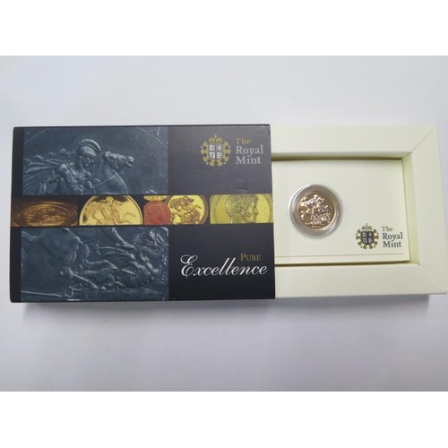 236 - A Royal Mint Pure Excellence Elizabeth ll 2010 gold full sovereign coin with original box