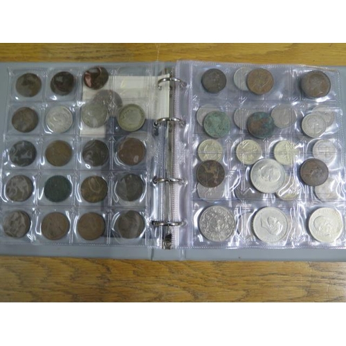 237 - An album of British coins to include an 1890 crown and eight other Victorian silver coins and some l... 