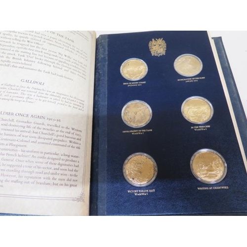 255 - A Churchill Centenary Trust silver gilt medallion collection from John Pinches, 24 medals in a prese... 