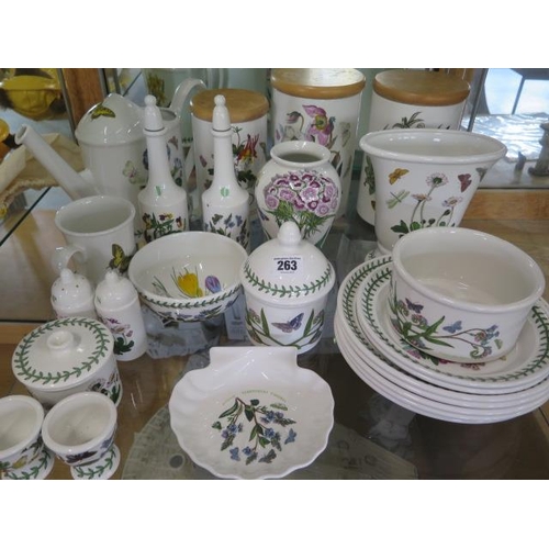 263 - A collection of Portmerion Botanic garden tableware, canisters etc - 25 pieces - all good, some stai... 