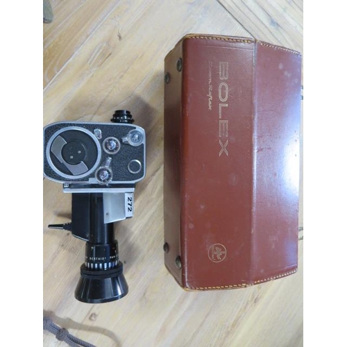 272 - A Bolex Zoom Reflex P1 cine camera with leather case and attachments