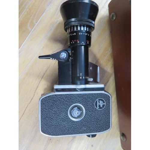 272 - A Bolex Zoom Reflex P1 cine camera with leather case and attachments