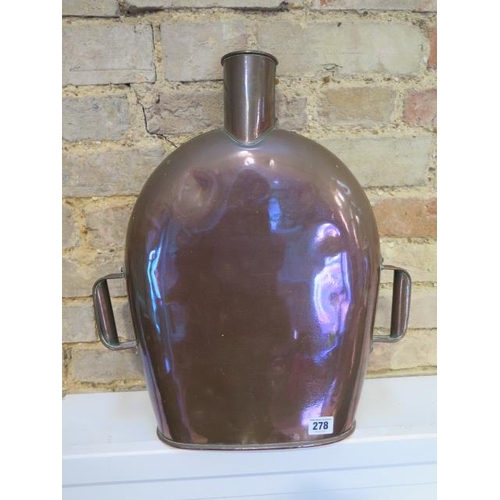 278 - A large copper twin handle water flask - Height 47cm