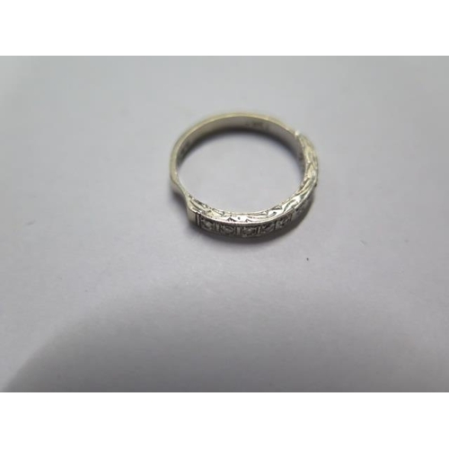 29 - A hallmarked 18ct white gold diamond ring size K - approx weight 2.5 grams - generally good conditio... 