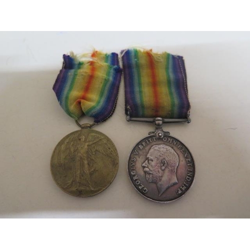 367 - A WWI Duo of Medals to 35823 Pte S Ward S Staff reg