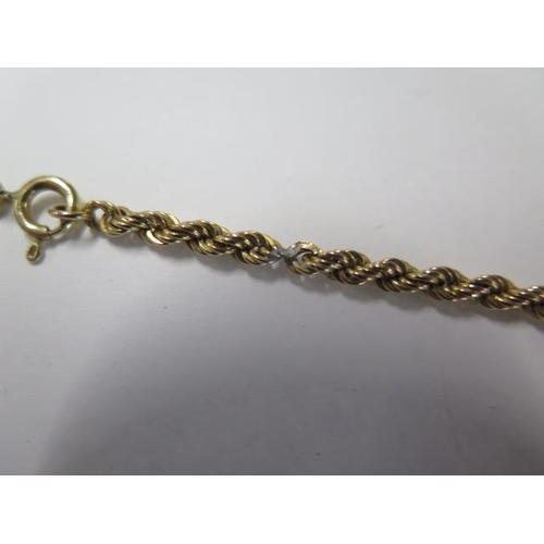 5 - A 9ct yellow gold rope twist 61cm chain - approx weight 5.8 grams - repair to chain