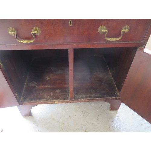 515 - A mahogany cabinet with two drawers above two cupboard doors - Height 75cm x 64cm x 46cm