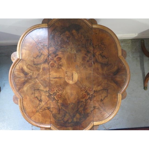 516 - A walnut tray top drop leaf side table - Height 69cm x 76cm x 76cm