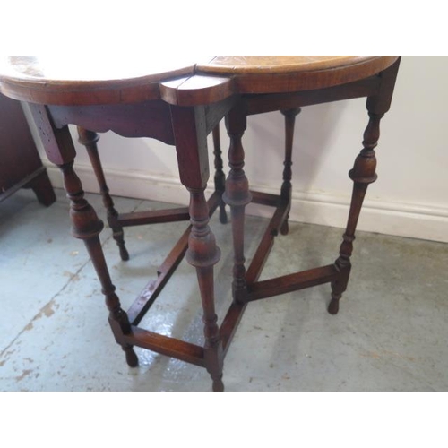 516 - A walnut tray top drop leaf side table - Height 69cm x 76cm x 76cm