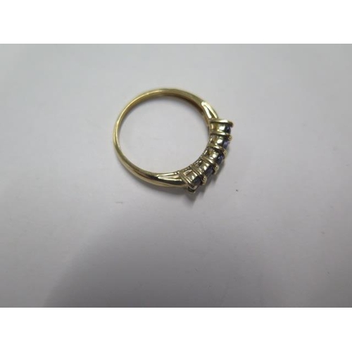 6 - A 9ct yellow gold dress ring size P - approx weight 2 grams