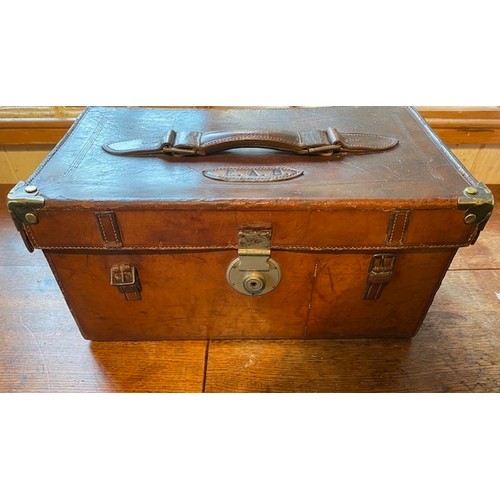 291 - Geologist interest , a leather case with contents to include a collection of rocks and fossils , bra... 