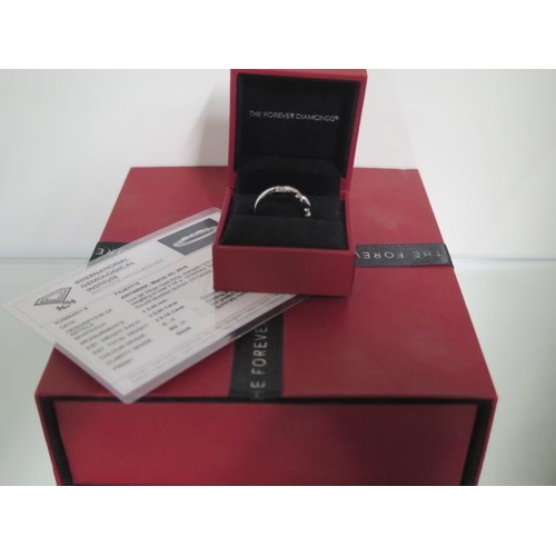 10 - A 9ct white gold diamond Forever ring with three diamonds - total weight 0.15ct, colour H, clarity S... 