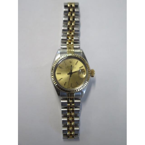 149 - A ladies bi-metal Rolex Oyster Perpetual Date wristwatch - 25mm case - model 62523 case no 4209551 J... 