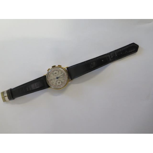 151 - A Titus chronograph wristwatch with 36mm case - running, stopwatch function working, spotting to dia... 