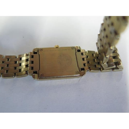 153 - A Citizen ladies gold plated Quartz bracelet wristwatch with diamonds and mother of pearl dial - 18.... 