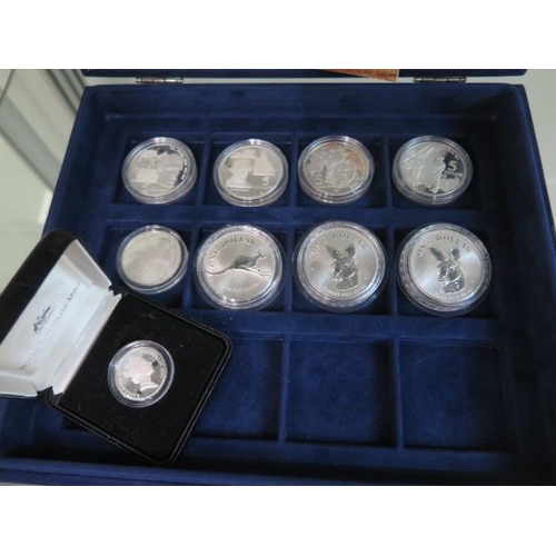 182 - A collection of eight silver official coins of Australia and a 1995 one dollar - all with certificat... 