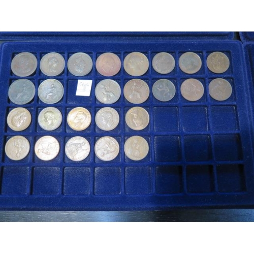 188 - A good collection of Farthings dating from Charles I to Elizabeth II, Halfpennies from William III t... 