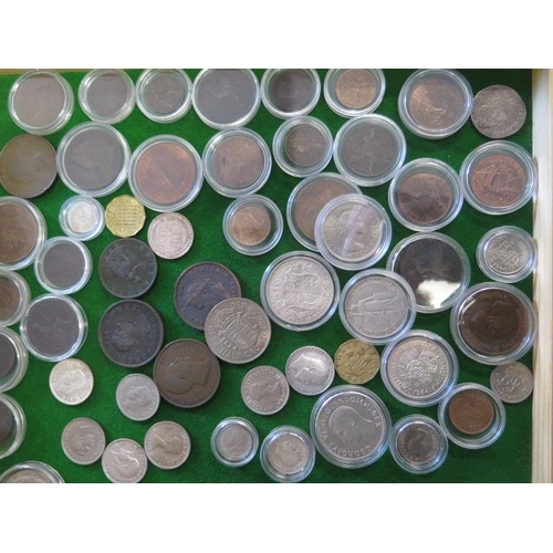 195 - A collection of Georgian and later coins including 38 pre 1920 silver coins , approx 318 gs