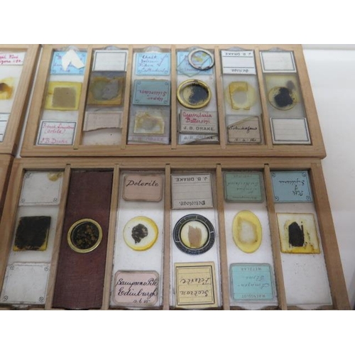 245 - A collection of Geological and other microscope slides in 8 trays and a small box