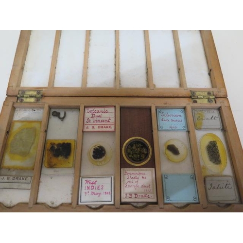 245 - A collection of Geological and other microscope slides in 8 trays and a small box