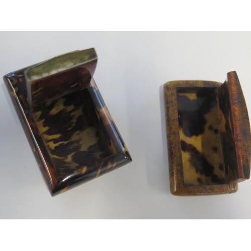 248 - A 19th century tortoiseshell snuff box - Length 7cm - small chips but generally good - and a burr wo... 