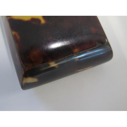 248 - A 19th century tortoiseshell snuff box - Length 7cm - small chips but generally good - and a burr wo... 