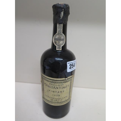 254 - A bottle of Constantino's vintage 1958 port - some minor damage to seal level below neck