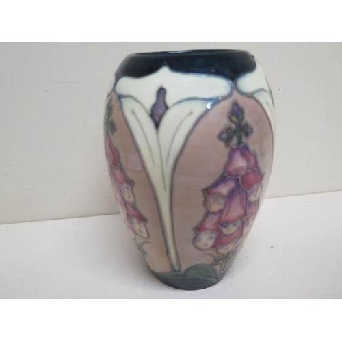 270 - A Moorcroft green initialled vase - Height 18cm - good condition, some overall crazing