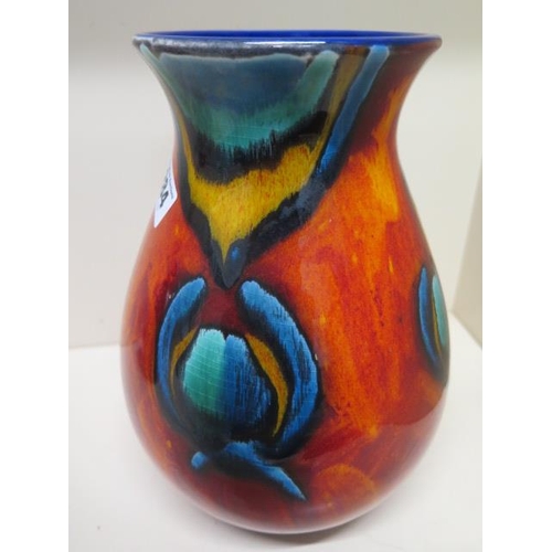 284 - A Poole Peacock vase - Height 26cm - good condition