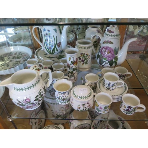 287 - A good collection of Portmeirion Botanic garden table ware including a large bread crock, jugs, vase... 