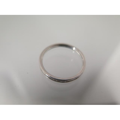 3 - A 950 platinum diamond half eternity ring size O - approx weight 2.1 grams - some usage marks, diamo... 