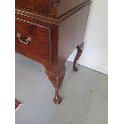 461 - A Georgian and later mahogany six drawer chest on stand on cabriole legs in restored condition, good... 
