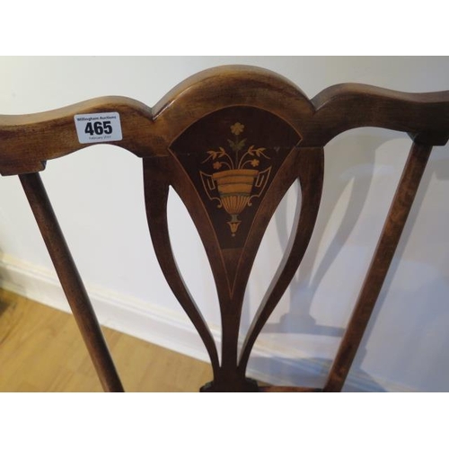 465 - A pretty inlaid Edwardian side chair