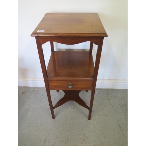 475 - A 19th century mahogany washstand/side table with a drawer - Height 77cm x 35cm x 35cm
