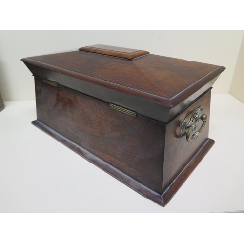 477 - A 19th century rosewood sarcophagus shaped box - Height 17cm x 34cm x 19cm
