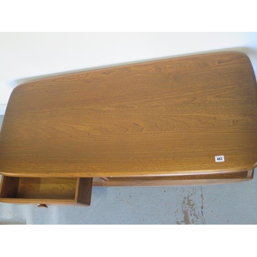 483 - An Ercol two drawer Minerva coffee table, Lucian Ercolaini - Height 40cm x 124cm x 53cm - in good co... 