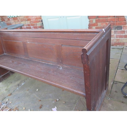 505 - A Victorian oak Church pew - Height 79cm x 164cm x 55cm