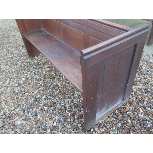 506 - A Victorian oak Church pew - Height 79cm x 164cm x 55cm