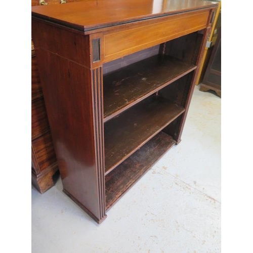 549 - A mahogany bookcase with a drawer and two adjustable shelves - Height 103cm x 97cm x 33cm