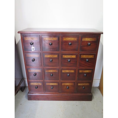 550 - A mahogany 16 drawer Apothecary/chemist chest - made by a local craftsman to a high standard - Heigh... 