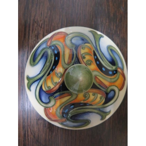 236 - A Moorcroft made for Liberty 22/75 lidded Art Nouveau style bowl on stand - some crazing, chip to to... 