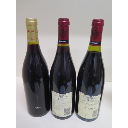 242 - Two bottles of Cote de Beaune-Villages 1998 Louis Jadot red wine and a single bottle of Volnay 2004 ... 