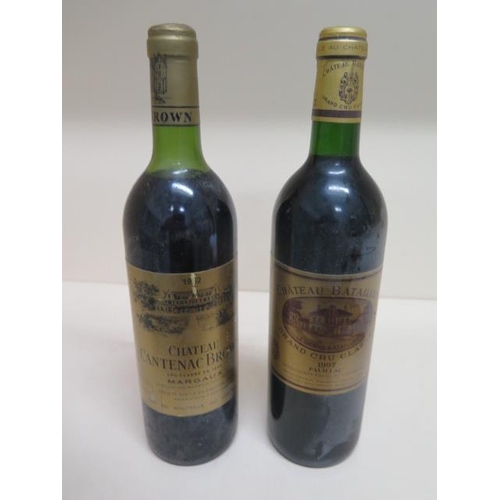 242A - Two bottles of red wine - Chateau Cantenac Brown Margaux 1982 and Chateau Batailley Grand Cru Classe... 