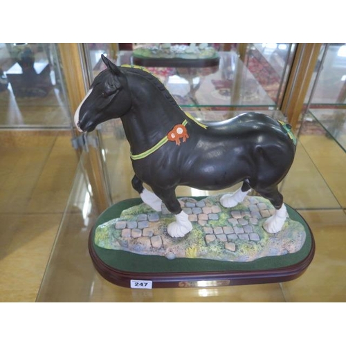 247 - A Royal Doulton horse Champion Shire Horse Peakstones Lady Margaret DA237 on a stand - Height 32cm -... 