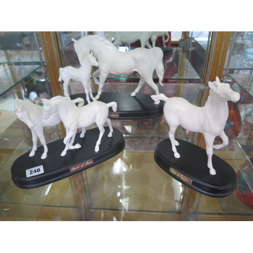 248 - Three Royal Doulton horse groups on stands - Spirit of Tomorrow, Spirit of Love and Spirit of Affect... 