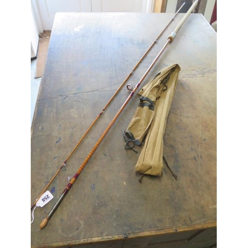 258 - A Barry James Richard Walker Mk IV Avon split cane 2 piece fishing rod