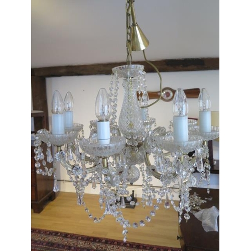 277 - A cut glass 20th century 8 branch chandelier - Width 50cm