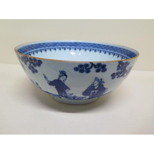 279 - A 19th century Chinese blue and white bowl - Height 11.5cm x Width 26cm - in good condition, minor c... 